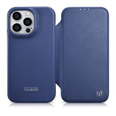iCarer CE Premium Leather Folio MagSafe Apple iPhone 14 Pro Max blue