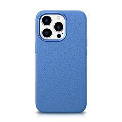 iCarer Litchi Premium Leather MagSafe Apple iPhone 14 Pro light blue