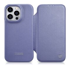 iCarer CE Premium Leather Folio MagSafe Apple iPhone 14 Pro light purple