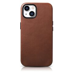 iCarer Oil Wax Premium Leather MagSafe Apple iPhone 14 Plus / 15 Plus brown