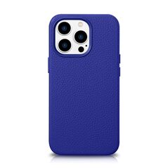 iCarer Litchi Premium Leather MagSafe Apple iPhone 14 Pro dark blue