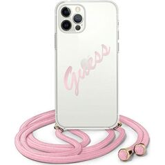 Guess Etui Guess GUHCP12LCRTVSPI Apple iPhone 12 Pro Max różowy/pink hardcase Script Vintage