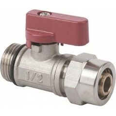 Hydroland Z.KUL.PEX.CZ ZAWÓR KULOWY Z DŁAWIKIEM MINI PEX 1/2GZX16X1/2" CZERWONY // PX-ZKW-MINI-PEX-C