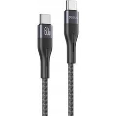 Kabel USB Yesido yesido Kabel CA156 PD 60W Type-C/Type-C 1m 3A, BLACK / CZARNY