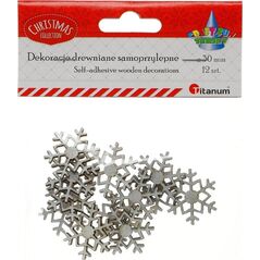 Titanum Drewniane płatki śniegu samoprzylepne 12 szt
