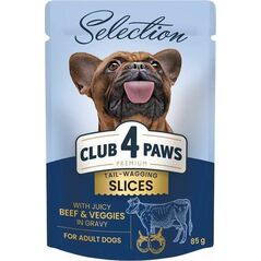Club 4 Paws Club4Ł Pies Saszetka 85g Plastry Wołowina Warzywa
