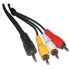 Kabel Jack 3.5mm - RCA (Cinch) x3 1.5m czarny (KPO2851-1,5)