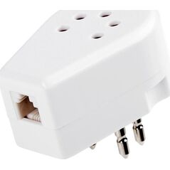 Adapter wtyku telefonicznego Belgijskiego - biały