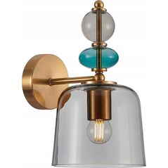 Kinkiet Italux Italux Namos WL-27092B-MC-BRO kinkiet lampa ścienna modern nowoczesny metalowy szklany klosz 1x40W E27 złoty/multikolor