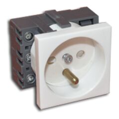 Alantec Gniazdo elektryczne 45x45, białe - 2P+Z