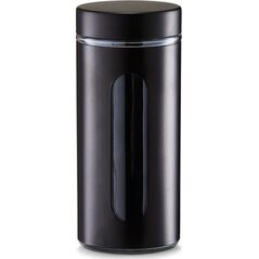 Zeller Zeller, Metalowy, okrągły pojemnik, 1200 ml, kol. czarny