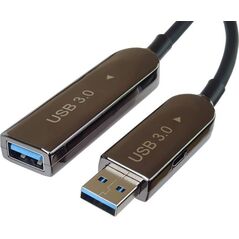 Kabel USB PremiumCord USB-A - USB-A 10 m Czarny (ku3fiber10)