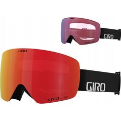 Gogle zimowe GIRO CONTOUR RS BLACK WORDMARK (Szyba lustrzana kolorowa VIVID-Carl Zeiss EMBER 19-42% S2 + Szyba lustrzana kolorowa VIVID-Carl Zeiss INFRARED 58% S1) (NEW 2024/2025)