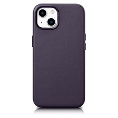 iCarer Case Leather MagSafe Apple iPhone 14 dark purple