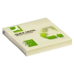 Q-Connect Bloczek samoprzylepny 100% Recycled, 76x76mm, 100 kart., żółty