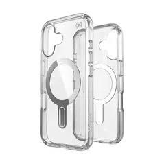 Case Speck Presidio Perfect-Clear ClickLock & MagSafe Apple iPhone 16 (Clear / Chrome Finish / Serene Silver)