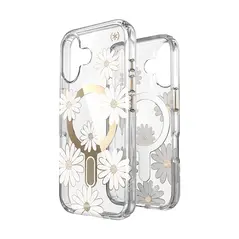 Case Speck Presidio Lux ClickLock & MagSafe Apple iPhone 16 (Sunshine Daisies / Clear / Gold)