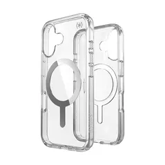 Case Speck Presidio Perfect-Clear MagSafe Apple iPhone 16 (Clear / Chrome Finish / Serene Silver)