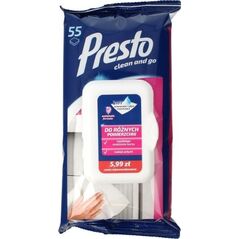 Presto 2w1 Ściereczka + Płyn czyszczący do różnych powierzchni 55szt.