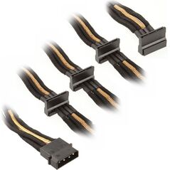 SilverStone Molex - SATA x4, 0.3m, Złoty (SST-PP07-BTSBG)