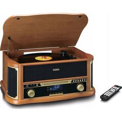 Gramofon Lenco LENCO TCD-2571 Plattenspieler Holzgeh. USB Kassette DAB+, Holz