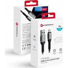 Kabel USB ForCell FORCELL F-ENERGY C257 kabel USB A do Lightning 2,4A 12W Cafule 1,2 m czarny