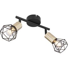 Lampa sufitowa Globo Sufitowa lampa Xara 54802S-2AB z regulacją czarna mosiądz