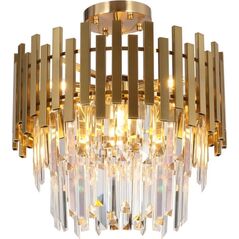 Lampa wisząca Milagro Sufitowa lampa glamour Aspen ML8810 Milagro kryształowa złota