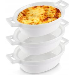 Excellent Houseware Kokilki Miseczki Porcelanowe Do Zapiekania 3 Szt. Owalne Lumarko!