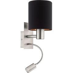 Kinkiet EGLO Lampa ścienna czarna Eglo PASTERI nad łóżko ledowa 96483