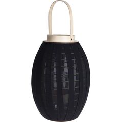 Home Styling Collection Lampion latarnia ze szklanym wkładem czarny ogrodowy dekoracyjny 39,5x25 cm