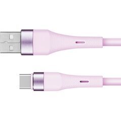 Kabel USB Kruger&Matz USB-A - USB-C 1 m Różowy (KM1268-1P)