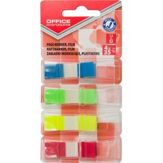 Office Products Zakładki indeksujące OFFICE PRODUCTS, PP, standard, 12x43mm, 4x35 kart., blister, mix kolorów