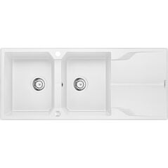 Zlewozmywak Deante ZLEW.ANDANTE ALABASTER GRANIT 2K Z/O 1160x500x210, 3,5"+SPACE SAVER