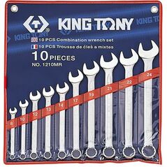 King Tony KOMPLET KLUCZY PŁASKO-OCZKOWYCH 10 SZTUK 8-24MM [jm.KPL] - KY1210MR