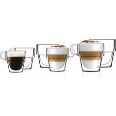 Vialli Design Szklanki termiczne z podwójną ścianką 6szt. 150ml 280ml 350ml Senso