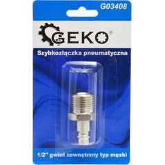 Geko SZYBKOZŁĄCZKA PNEUMATYCZNA TYP MĘSKI 1/2" GWINT ZEWNĘTRZNY (BLISTER) (10/100) G03408 GEKO