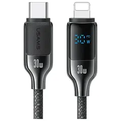 USAMS US-SJ741 cable USB-C / Lightning 30W 1.2m Digital Display Zinc Alloy Fast Charging Data Cable HX Series