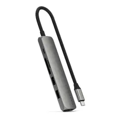 Satechi 6-in-1 HUB USB-C Slim Multiport Adapter USB-C / 2xUSB-A, USB-C, 4K HDMI, card reader space grey