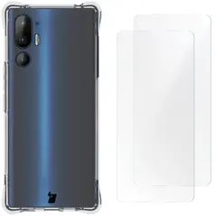 Bizon Case Clear Pack flexible case + 2x screen film HTC U24 Pro clear
