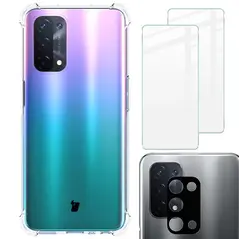 Bizon Case Clear Pack case + 2x screen glass + lens glass Oppo A74 5G / A54 5G clear