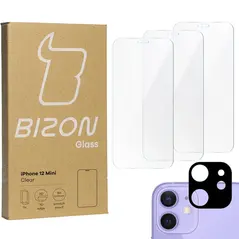 Bizon Glass Clear tempered glass - 3 pcs. + lens glass Apple iPhone 12 Mini