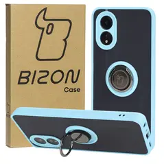 Bizon Case Hybrid Ring Oppo A38 4G smoky with a light blue frame