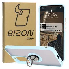 Bizon Case Hybrid Ring Oppo Reno 12 smoky with a light blue frame
