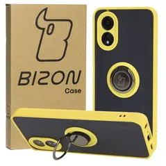 Bizon Case Hybrid Ring Oppo A38 4G smoky with a yellow frame