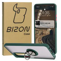Bizon Case Hybrid Ring Oppo A60 4G smoky with a dark green frame