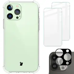 Bizon Case Clear Pack case + 2x screen glass + lens glass Apple iPhone 13 Pro clear