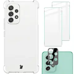 Bizon Case Clear Pack case + 2x screen glass + lens glass Samsung Galaxy A53 5G clear