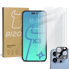 BIZON 3x screen glass + camera glass Apple iPhone 14 Pro
