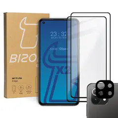 Bizon Glass Edge tempered glass - [2 PACK] + lens protection Xiaomi Mi 11 Lite / 5G / 5G NE black